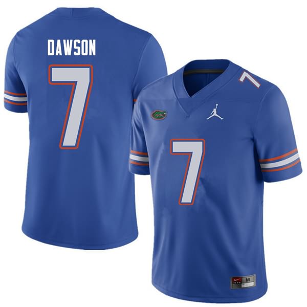 Men's NCAA Florida Gators Duke Dawson #7 Stitched Authentic Jordan Brand Royal College Football Jersey ZWK3365DQ